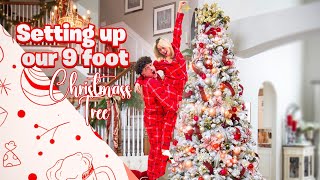 SETTING UP OUR 9 FOOT CHRISTMAS TREE! Vlogmas Day 1 (NEW INTRO)