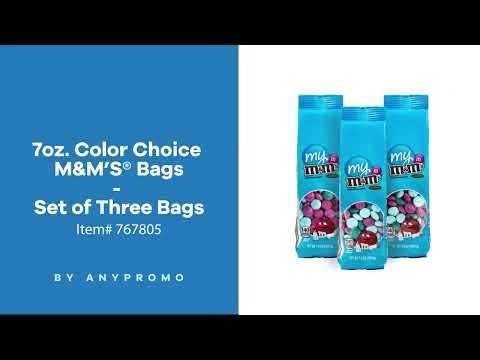 NC Custom: 7oz. Color Choice M&M'S  ® Bags- Set of Three Bags.  Supplied By: Chocolate Inn