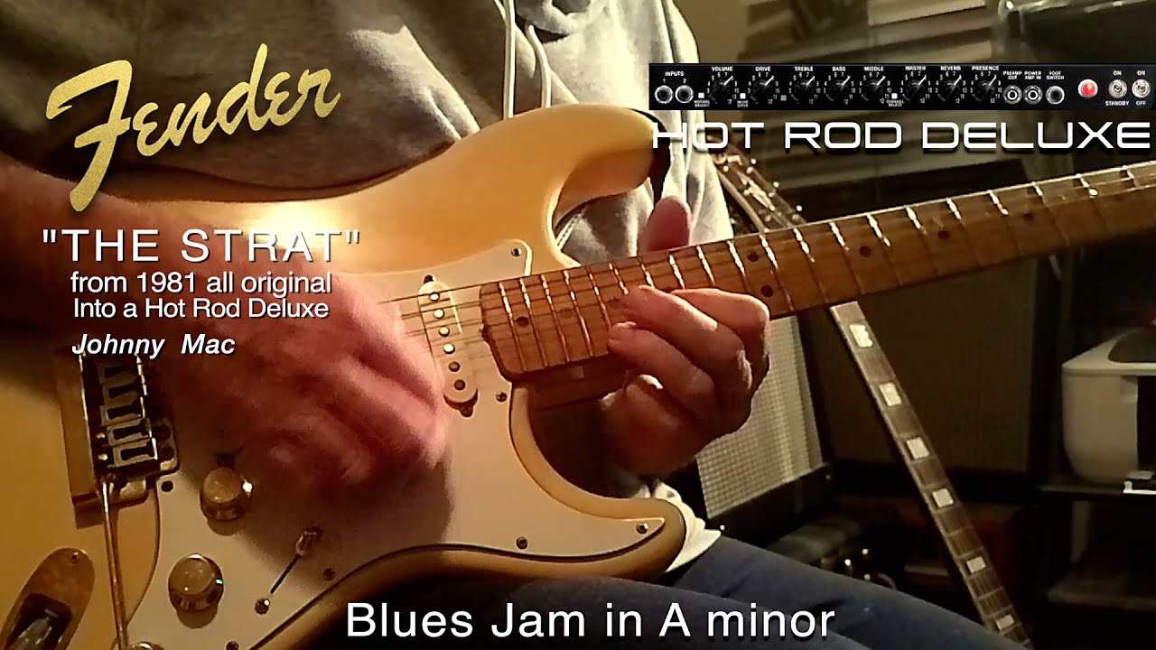 A VINTAGE FENDER THE "STRAT" INTO A FENDER HOT ROD DELUXE JAM IN A