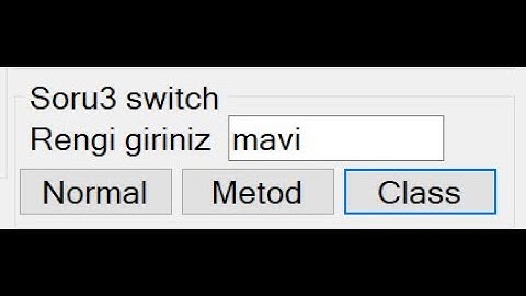 Nesne Tabanlı Programlama NTP Normal, Metod, Class kullanımı C# Form app switch kullanımı, switch