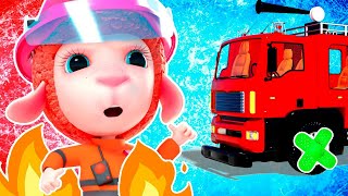 Fire Truck Lost A Wheel & Firefighter Mission | Rescue Team Adventures | Cartoon For Kids Collection