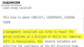 SkillsForTomorrow: A Management Team in Crisis  Case Study Help - Caseism.com