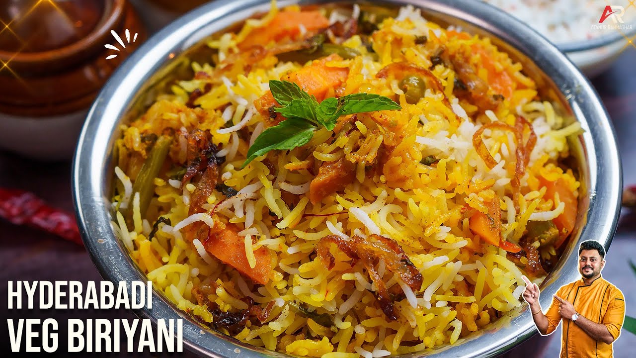 हैदराबादी वेज बिरयानी | Veg Biryani Recipe In Hindi | Atanur Rannaghar Hindi