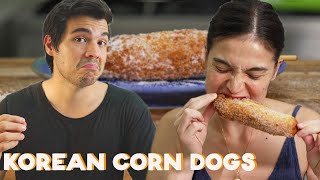 Anne Approves Erwan Heussaffs Korean Corndog And Banana Cue Corn Dogs