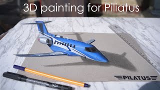 Enchanting Flight: Pilatus Aircraft in 3D on Canvas! 🎨| Stefan Pabst Art
