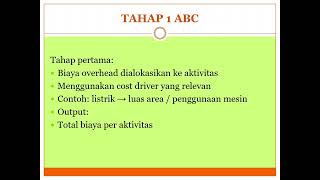 Akuntansi Manajemen Lanjutan | Activity Based Costing (ABC) & TDABC
