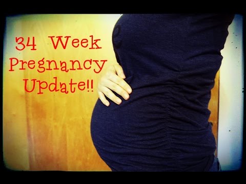 week-34-pregnancy-update-baby-#3-+-contractions-already?-+-belly-shot!!!