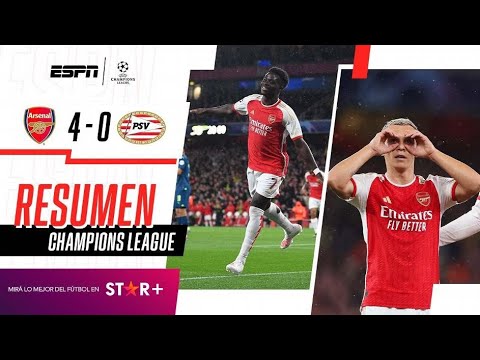 ¡LOS GUNNERS VOLVIERON A LA CHAMPIONS CON UNA APLASTANTE GOLEADA! | Arsenal 4-0 PSV | RESUMEN