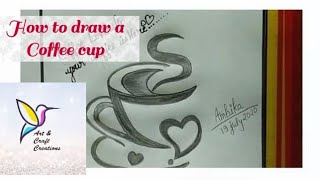 Famous || How to draw a Coffee cup .|| DIY String Art💕☕😍 Wealth