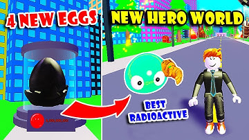 NEW HERO WORLD UPDATE, 4 NEW EGGS & RADIOACTIVE THANOS VILLAIN BLOBOS In Blob Simulator 2 [Roblox]