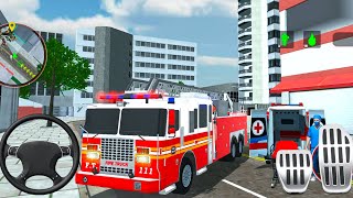 Real Fire Truck Driving Simulator- 911 Emergency Fire Fighting Fireman's 3D -Android GamePlay screenshot 5