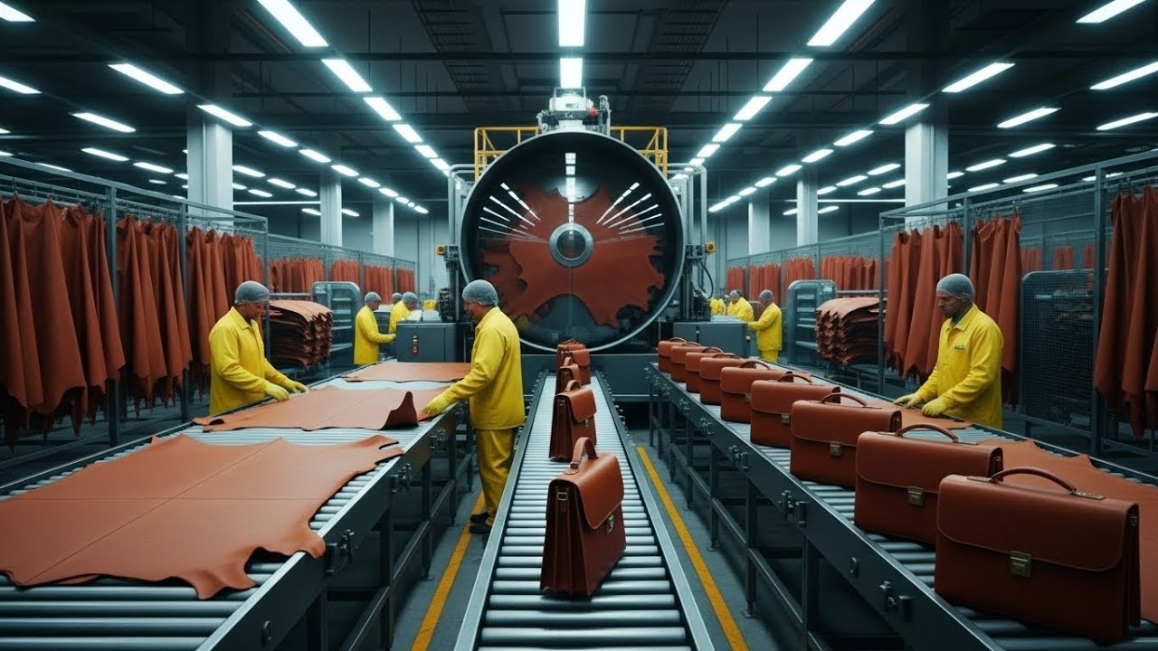 Inside the Tannery – (Full Process) How Luxury Camel Leather Briefcases Are Made