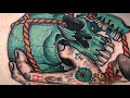 Skull Tattoo Neo Traditional - Time lapse