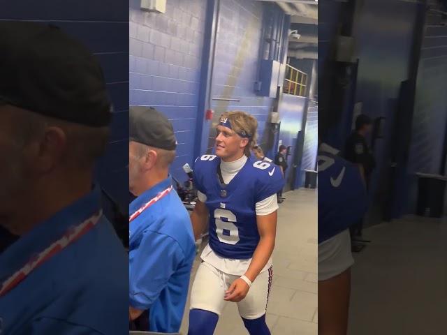 Jaxson Dart leaves the field after strong preseason game #nfl #giants
