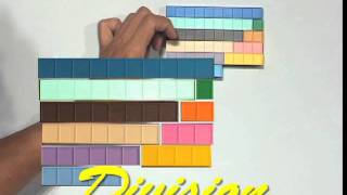 Division,  Mortensen Math manipulative blocks, Kids Montessori K-12 Homeschooling tutorial video