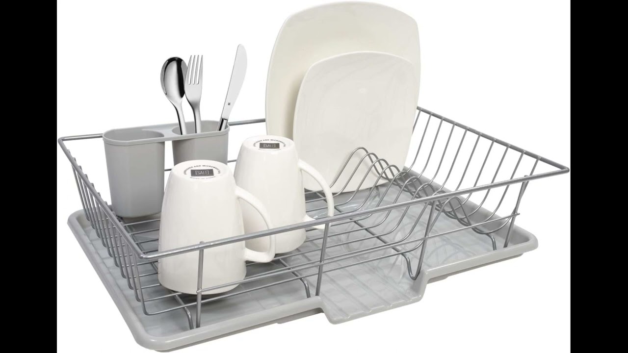 Sweet Home Collection Dish Drainer Drain Board and Utensil Holder Simple Easy to Use