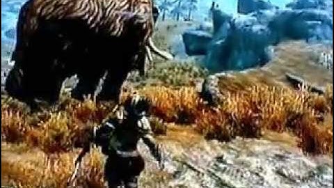 Skyrim- How to kill a mammoth easy *underlevelled*