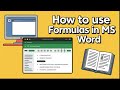 How to Use Formulas in MS Word | Step-by-Step Tutorial  | Using excel like formula in MS word