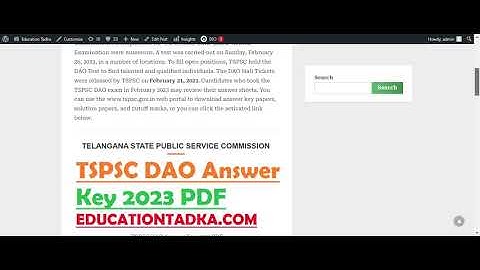 26 Feb TSPSC DAO Answer Key 2023 Telangana Divisional Account Officer  Sheet inn Description
