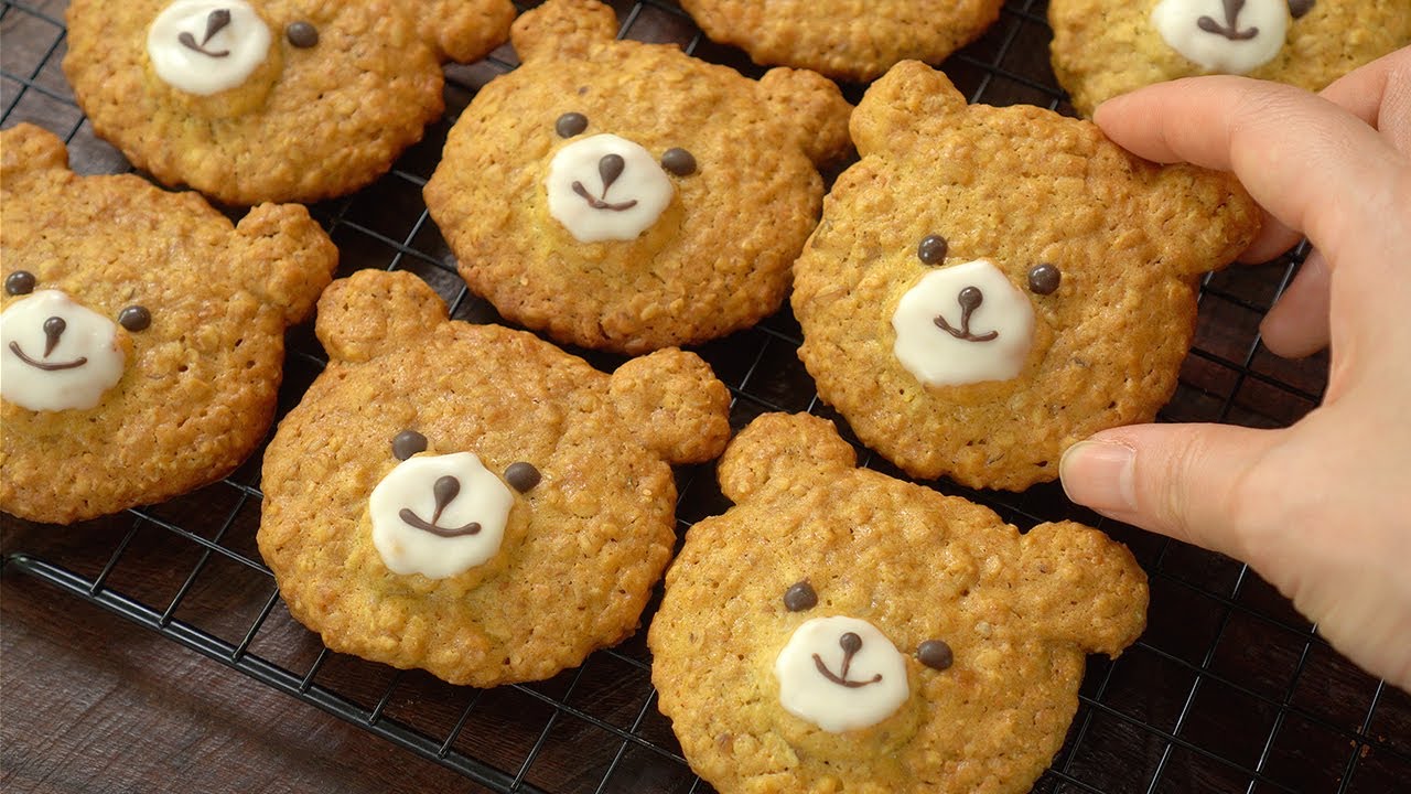 너무 쉬운, 오트밀 곰돌이 쿠키 만들기 :: 오트밀 레시피 :: Oatmeal Cookie Recipe :: Easy Cookies