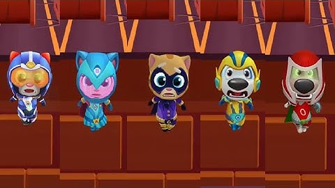 Talking Tom Hero Dash - 5 Super Heroes Failure In Sliding Walls Gameplay