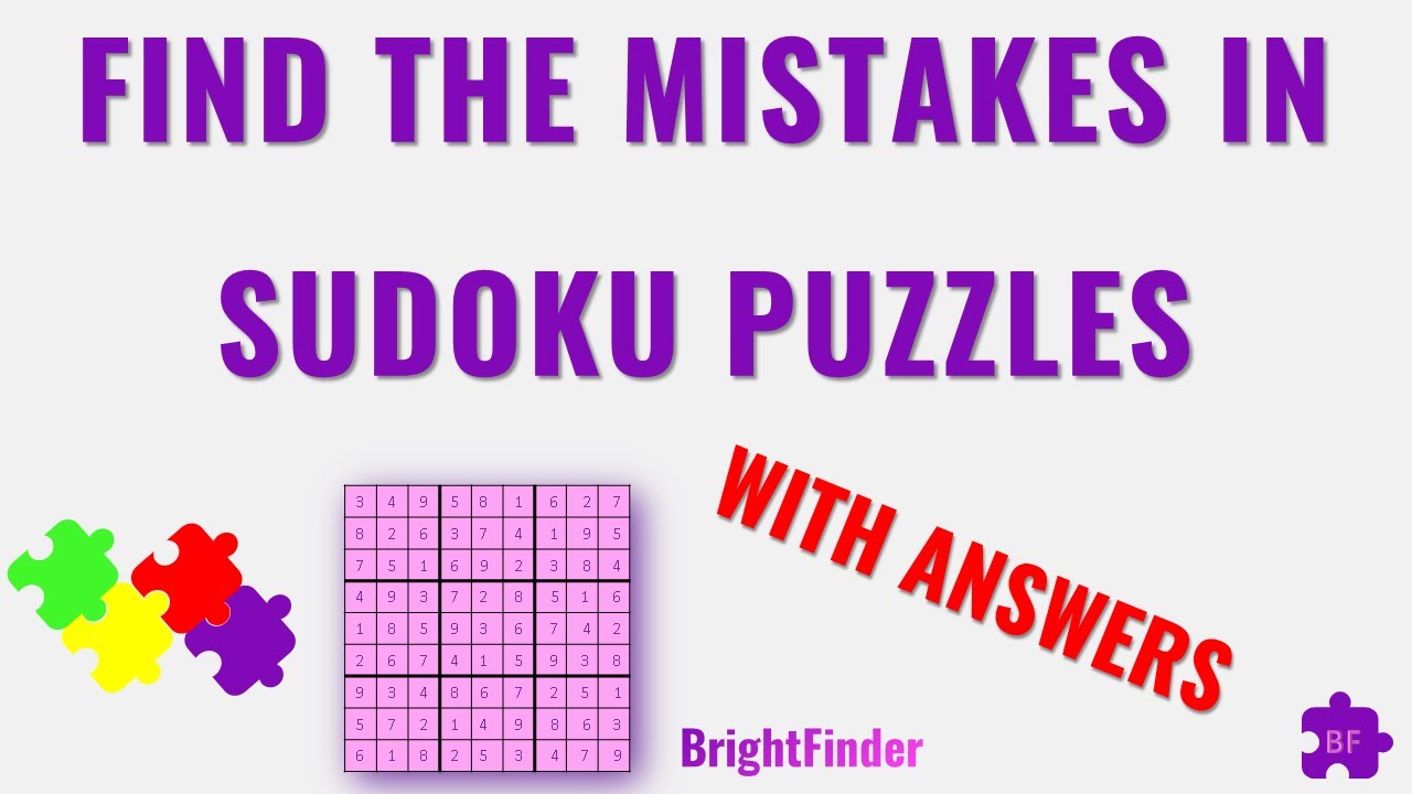 Find Three Mistakes In Solved Sudoku Nr 25 YouTube
