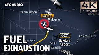 FUEL EXHAUSTION led to an emergency landing outside the airport. Real ATC Audio