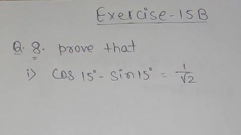 Ex 15 B / Q no 8 i ,ii Trigonometric Function/R S Aggarwal Class 11th Math