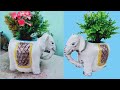 making a concrete //flower pots shaped like elephants | creative ideas //Made of cement and sand