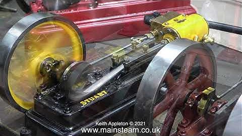 FIVE STUART STEAM ENGINES RUNNING - IN THE WORKSHOP