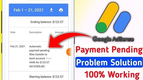 AdSense Payment Pending Problem Selution|Automatic Payment Pending Google AdSense Problem Solution