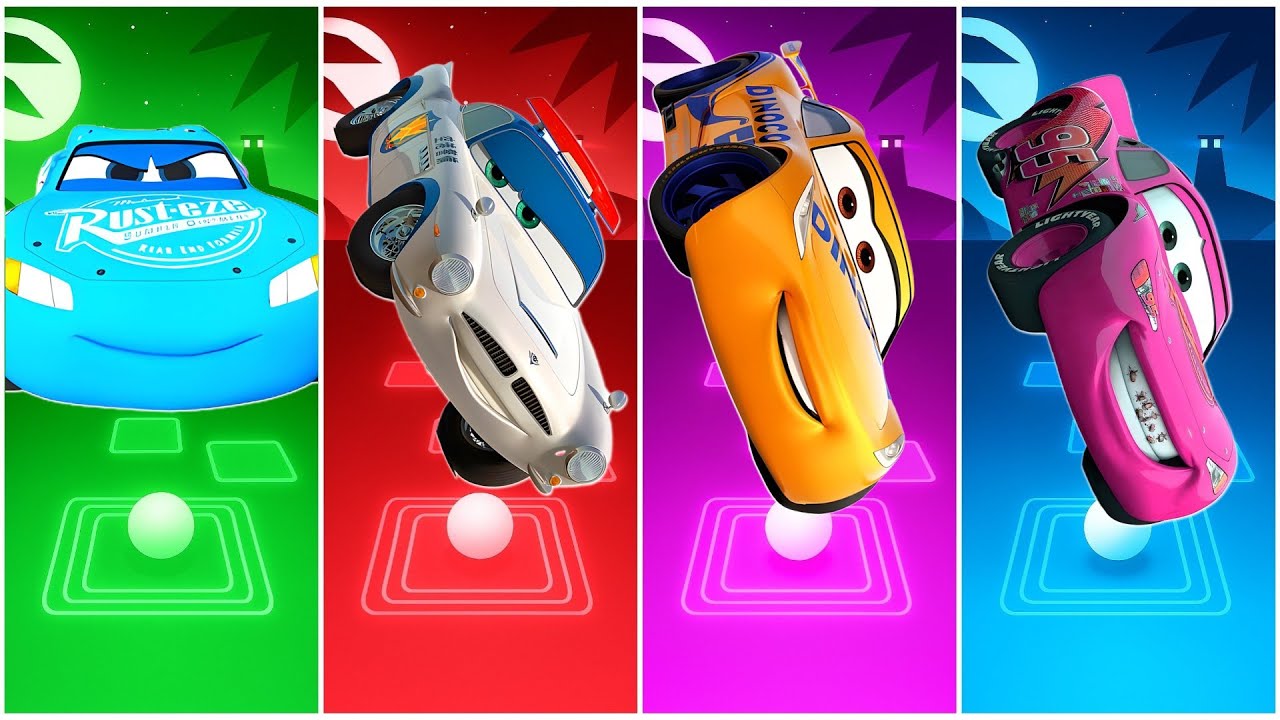 ✨ CARS Rust Eze Blue 🆚 Finn McMissile 🆚 Cruz Ramirez Dinoco 🆚 Lightning McQueen Pink – TILES HOP�