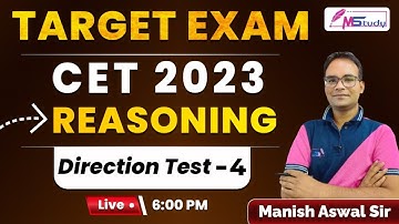 CET Online Classes 2023 | Direction Test Class -4 | CET Reasoning Online Classes