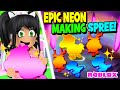 EPIC *NEON PET MAKING SPREE* 🤩 ADOPT ME ROBLOX