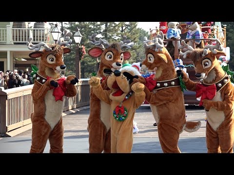 ロープ撤去の様子からパレード隊列を正面に奥行き撮影（クリスト2017 12月16日 TDL）