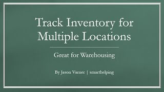 Inventory Tracking for Multiple Locations: Excel Template