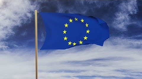 4K Europe flag waving in the wind. Green screen, alpha matte. Loopable animation Stock video