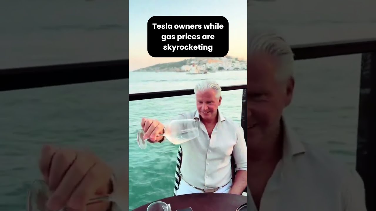 Gas prices destroying wallets, Tesla owners be like #tesla #funny #memes