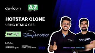 [LIVE] DAY 01 - Hotstar Clone using HTML & CSS | COMPLETE in 7 - Days