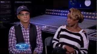 Mary J. Blige mentoring on American Idol