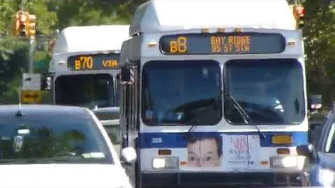 MTA NYCT Bus: 2011/12 New Flyer C40LF B8 #328 & B70 Buses #236 at Fort Hamilton Parkway-92nd St