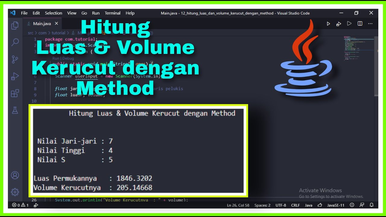 Menghitung Luas Permukaan dan Volume Kerucut dengan Method ...