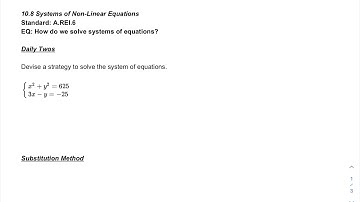 10.8 Solving Systems of Non-linear Equations