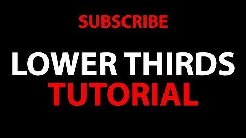 Create Any Type of Lower Third in After Effects | Tutorial  Part 1