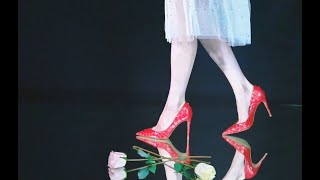 2021 Red Snakeskin Print Stiletto Summer Pointy Leather Pump Shoes Party High Heels Nicepairs