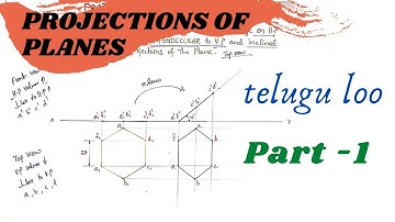 Projections of Planes | PART - 1 | Plane Inclined to HP Example | Diploma | Mech | Civil | telugu