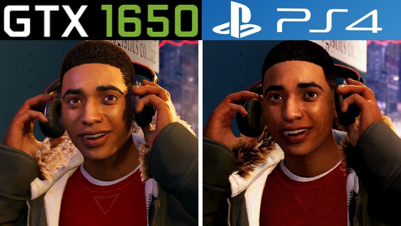 Spiderman Miles Morales PC V s PS4 Graphics Comparison GTX 1650 Vs Console YouTube