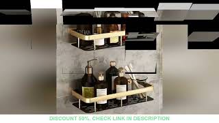 Gold Double Aluminum Shelves No Punch Holes Bathroom Kitchen Storage Organizer Durable Easy Install