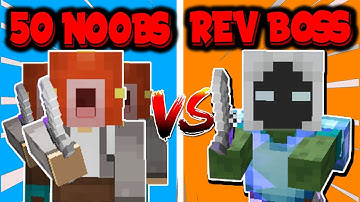 Can 50 NEW Players Beat A Rev T5 With *NO GEAR*?!  (Hypixel Skyblock)