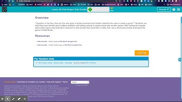 Code.Org CSD U3 L20 Mini Project: Side Scroller 20-21